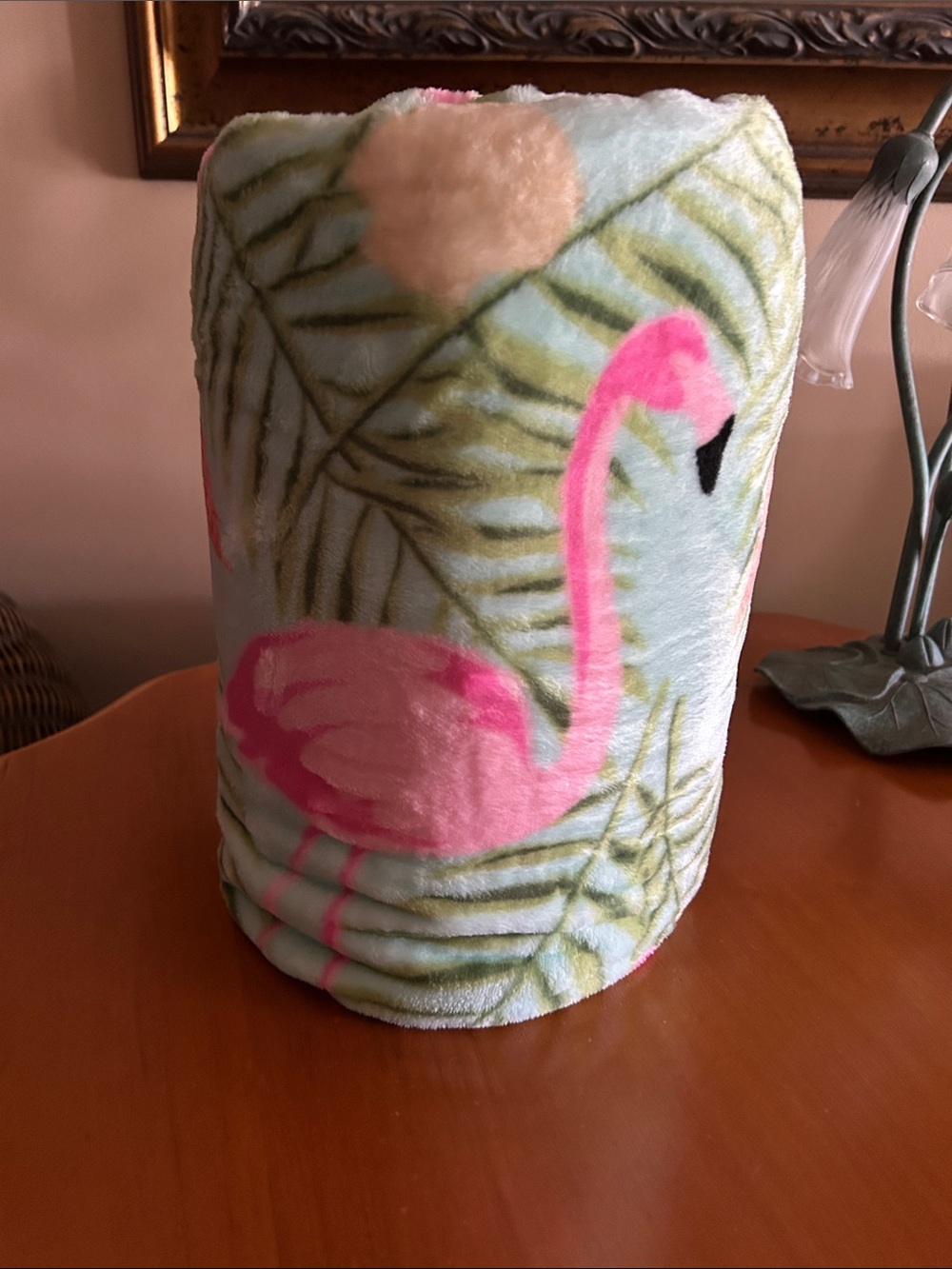Decorative Pink Flamingo Plush Oversized Throw
